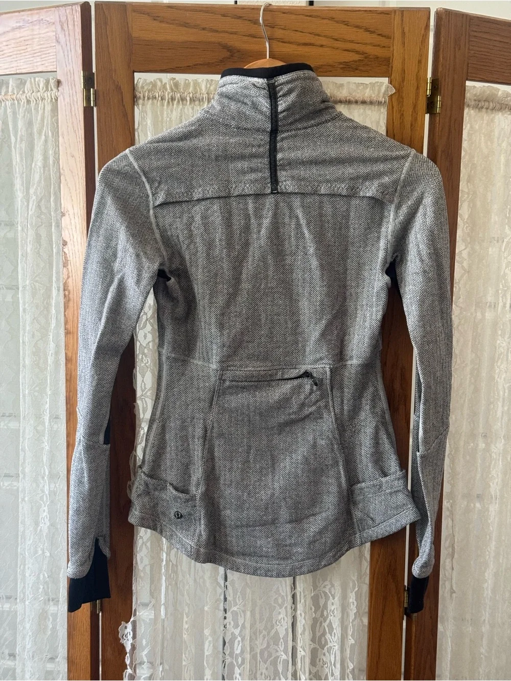 Heather Gray Pullover with Black Accents